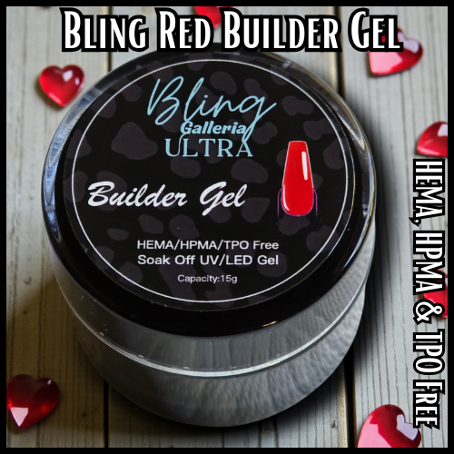 ULTRA Red Builder Gel, 15 ml Jar- HEMA, HPMA, TPO Free