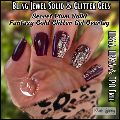 Jewel Solid Gels - Up All Night, Secret Plum, Deja Blue, Dark Emerald - HEMA, HPMA, TPO Free