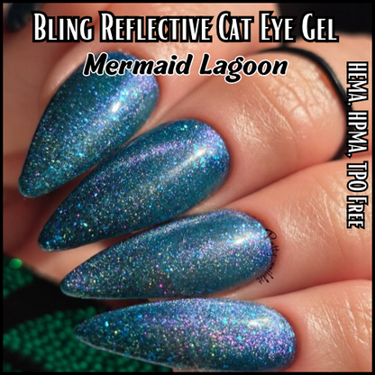 ULTRA Mermaid Lagoon Cat Eye Gel Mani - Reflective Cat Eye - HEMA HPMA TPO Free