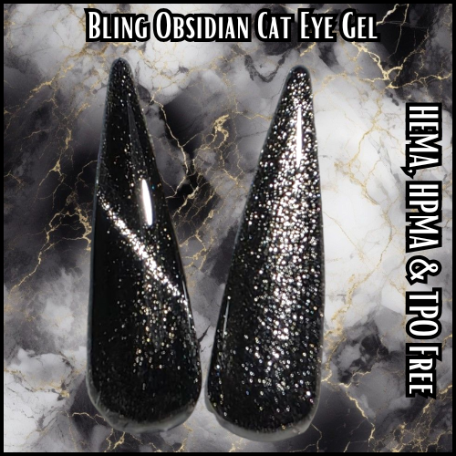 Obsidian Glittery Cat Eye Gel - HEMA, HPMA, TPO Free