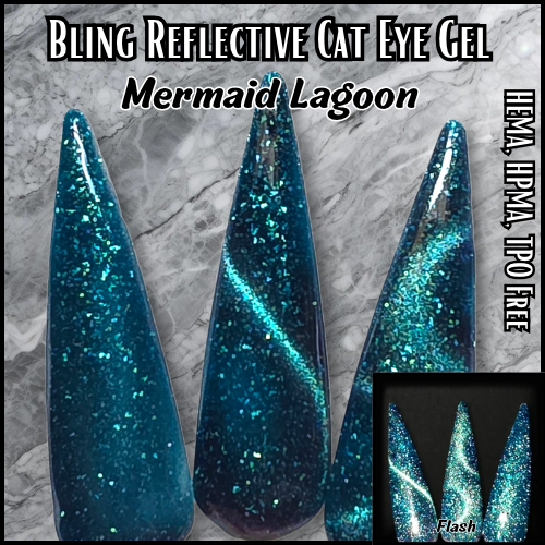 ULTRA Mermaid Lagoon Cat Eye Gel Mani - Reflective Cat Eye - HEMA HPMA TPO Free