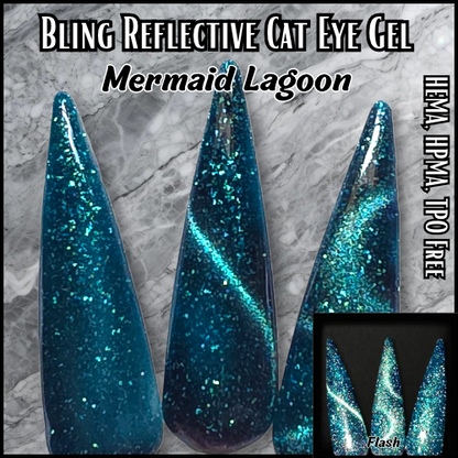 ULTRA Mermaid Lagoon Cat Eye Gel Mani - Reflective Cat Eye - HEMA HPMA TPO Free