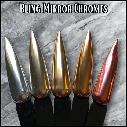 Silver, Champagne Gold, Gold, Honey Gold, Pink Copper Mirror CHROME Powder