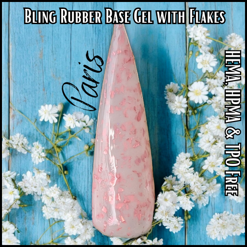 Paris - Rubber Base Gels with Flakes - HEMA, HPMA, TPO Free