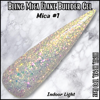 ULTRA Builder Gel Mica #1, Iridescent Flakes, 15 ml Jars - HEMA, HPMA, TPO Free