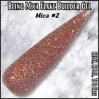 ULTRA Builder Gel Mica #2, Iridescent Flakes, 15 ml Jars - HEMA, HPMA, TPO Free