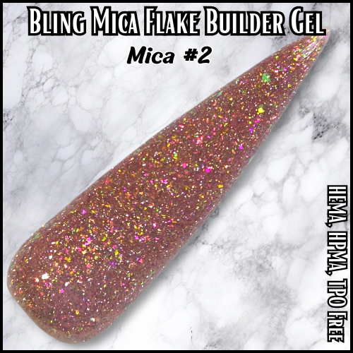 ULTRA Builder Gel Mica #2, Iridescent Flakes, 15 ml Jars - HEMA, HPMA, TPO Free