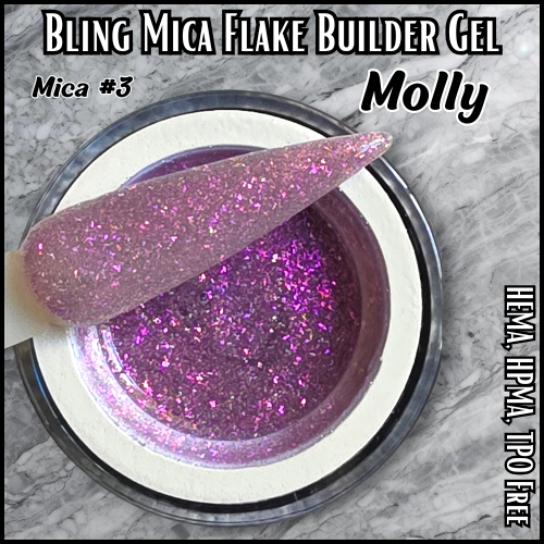 ULTRA Builder Gel Mica #3, Iridescent Flakes, 15 ml Jars - HEMA, HPMA, TPO Free