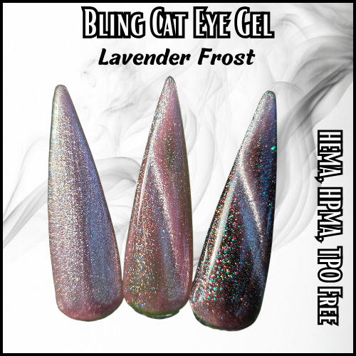 Lavender Frost Holographic Sparkle Cat Eye Gel - HEMA, HPMA, TPO Free