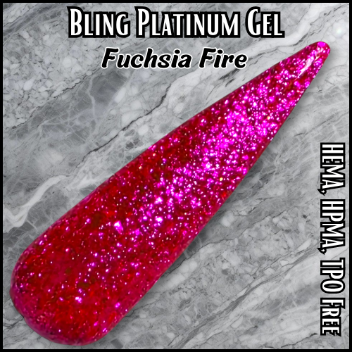 ULTRA Fuchsia Fire Platinum Fine Glitter Gel - HEMA HPMA TPO Free
