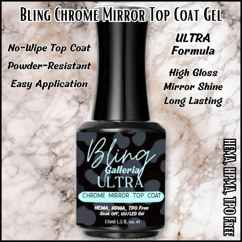 ULTRA Chrome Mirror Top Coat Gel - HEMA, HPMA, TPO Free