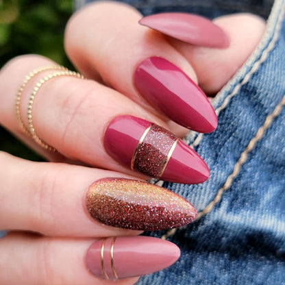 Lipstick, Vintage Love Solid Gel & Inferno Cat Eye Gel Mani - HEMA, HPMA, TPO Free