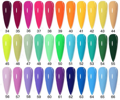 ULTRA 69 Gel Collection - 66 Solid Color Gels Plus ULTRA Diamond Top Coat - ULTRA Base Coat - ULTRA Russian Matte Top Coat - Color Board - HEMA, HPMA, TPO Free