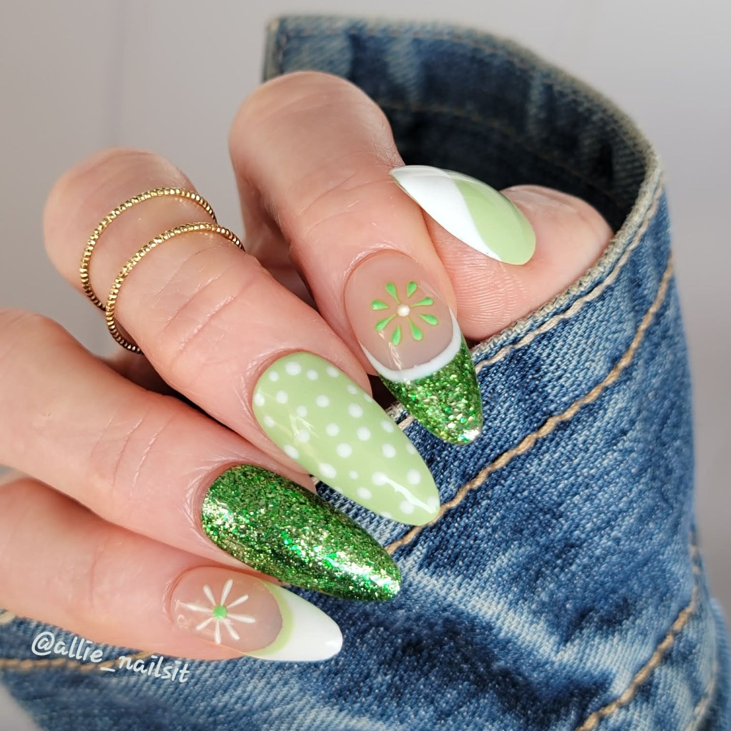 Pistachio Solid & Evergreen Platinum Gel Mani -  HEMA, HPMA, TPO Free