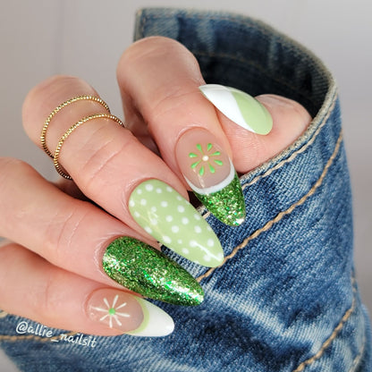 Pistachio Solid & Evergreen Platinum Gel Mani -  HEMA, HPMA, TPO Free