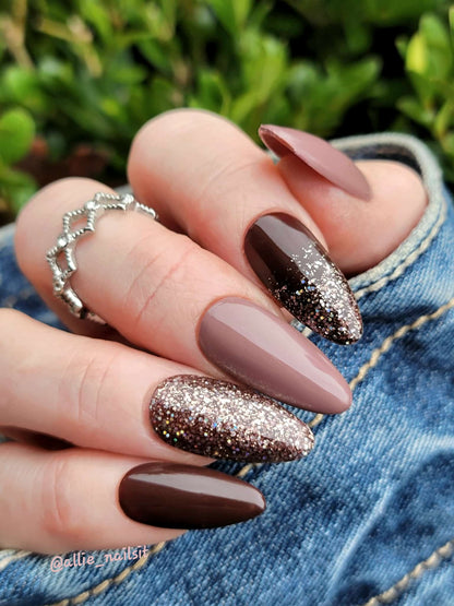 Truffle, Mink & Bronze Glitz Mani - HEMA HPMA TPO Free