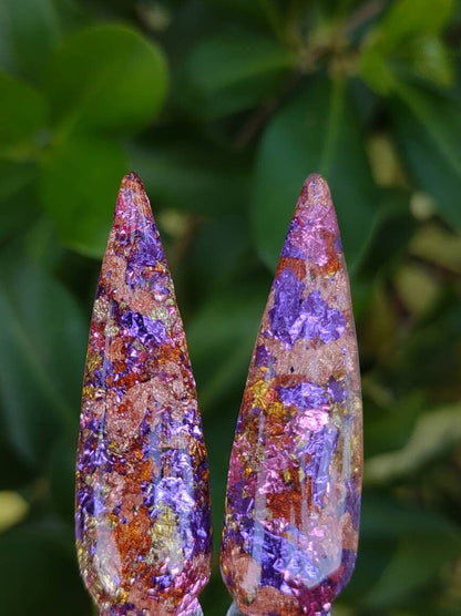 Meet Me At Sunset - Sunset, Purple, Pink Metallic Foils Dip / Acrylic Power Dip