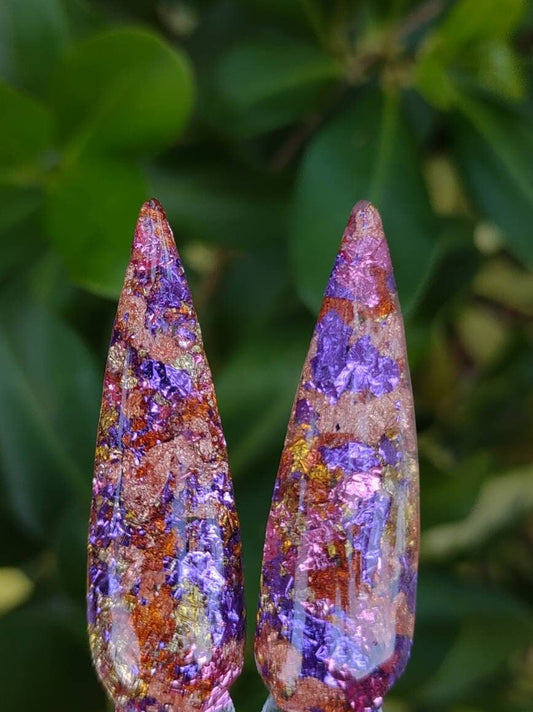 Meet Me At Sunset - Sunset, Purple, Pink Metallic Foils Dip / Acrylic Power Dip