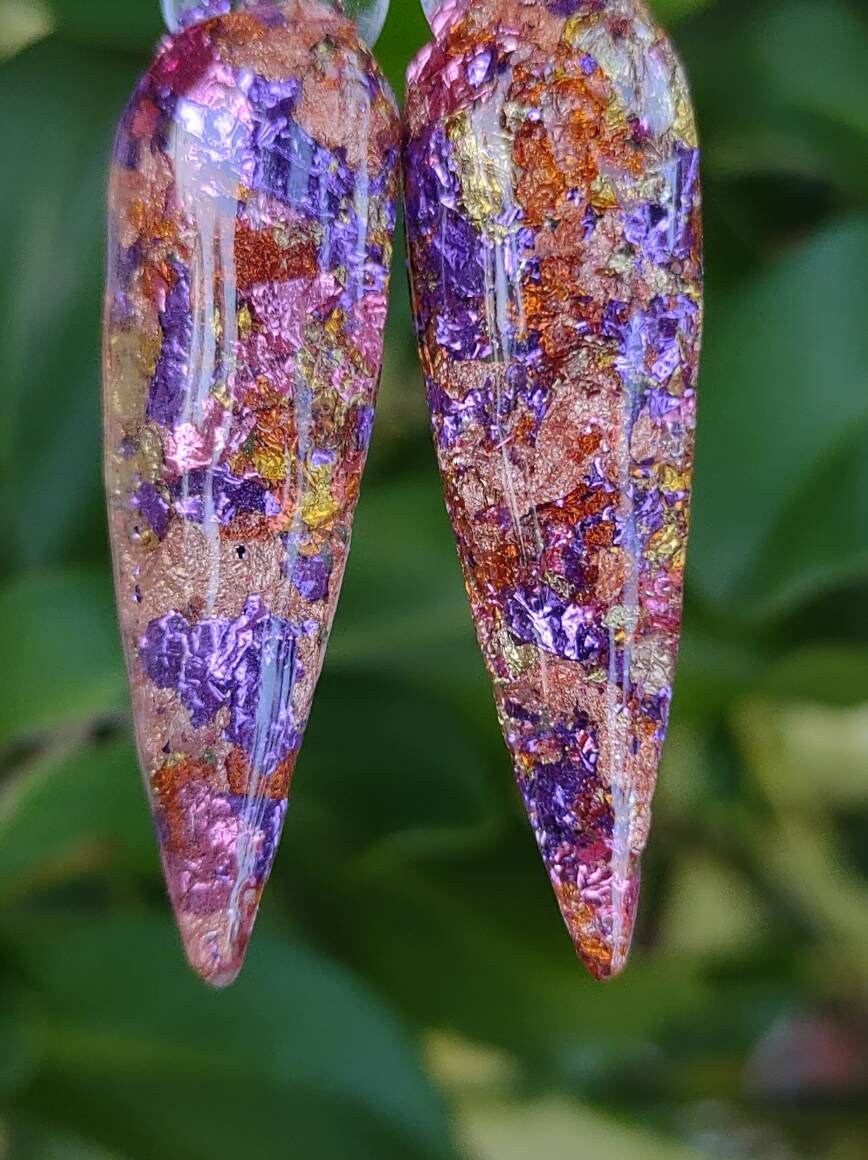 Meet Me At Sunset - Sunset, Purple, Pink Metallic Foils Dip / Acrylic Power Dip