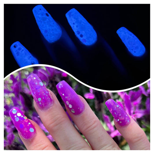 Night Sprites Duo / Night Sprites Glow Glitter and Moon Glow Solid Duo / Acrylic Nail Dip Powder
