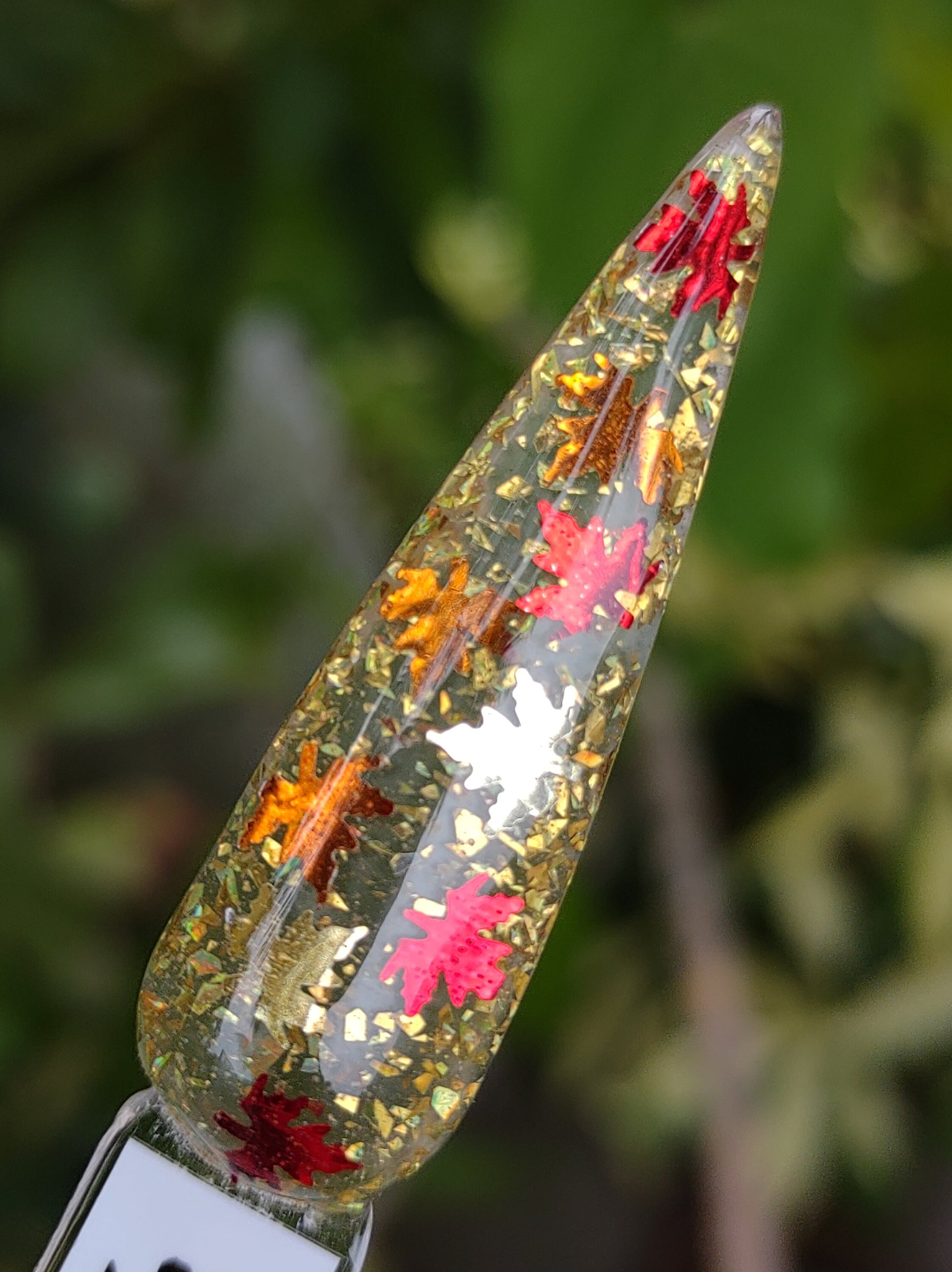 Autumn Treasure Sparkles Trio / Fireside & Olive Branch Solids Chromed / Autumn Sparkle Fall Leaves with Gold Flakes Dip