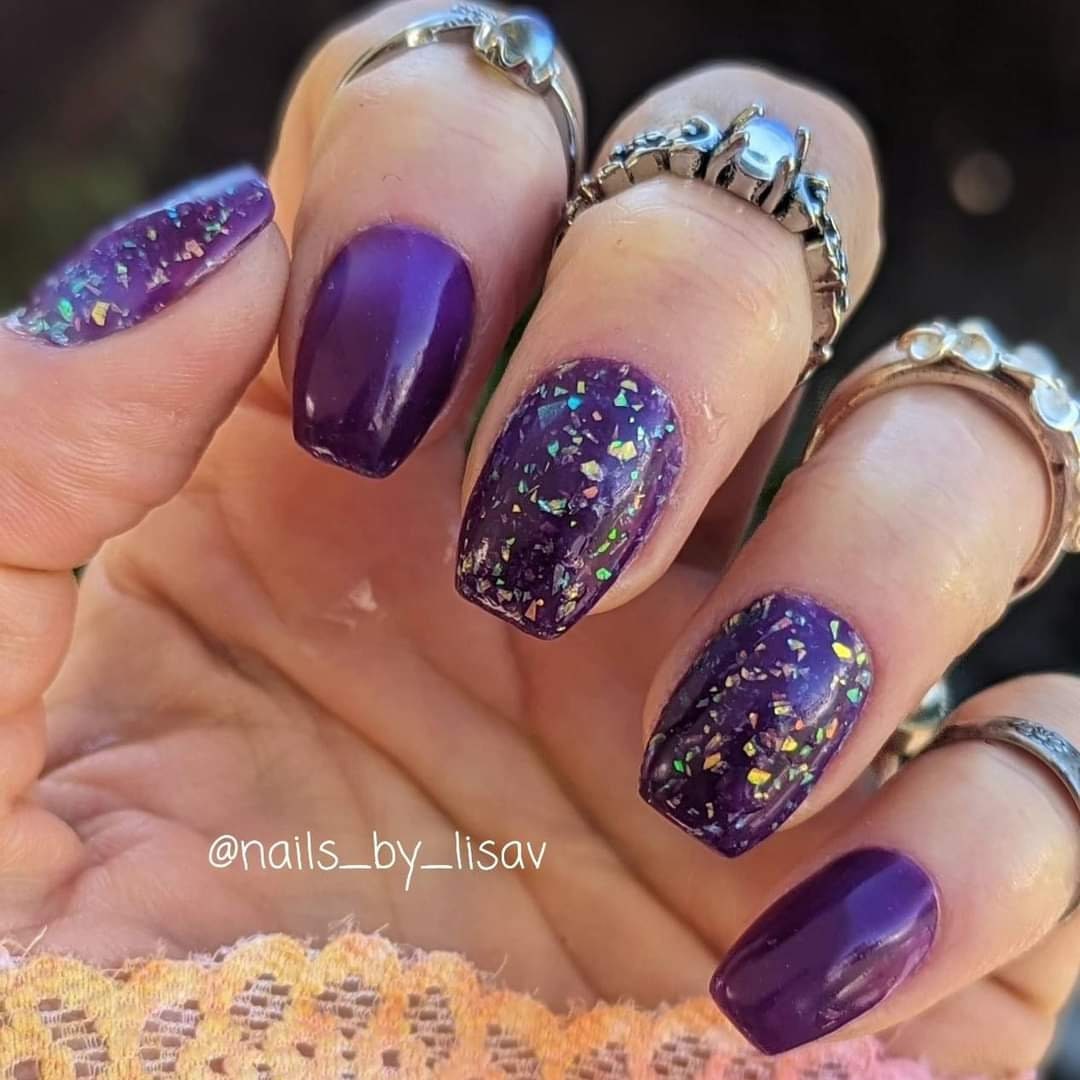 Gorgeous Obsession Thermal Dip Duo / Blue to Purple Thermal / Current Obsession Flake Dip / Hello Gorgeous Solid / Acrylic Nail Dip Powder