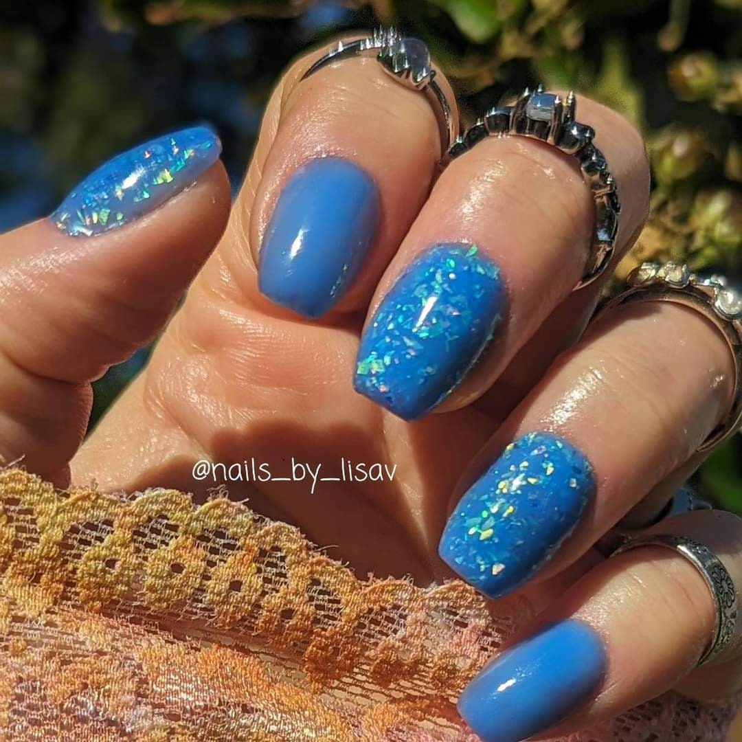 Gorgeous Obsession Thermal Dip Duo / Blue to Purple Thermal / Current Obsession Flake Dip / Hello Gorgeous Solid / Acrylic Nail Dip Powder