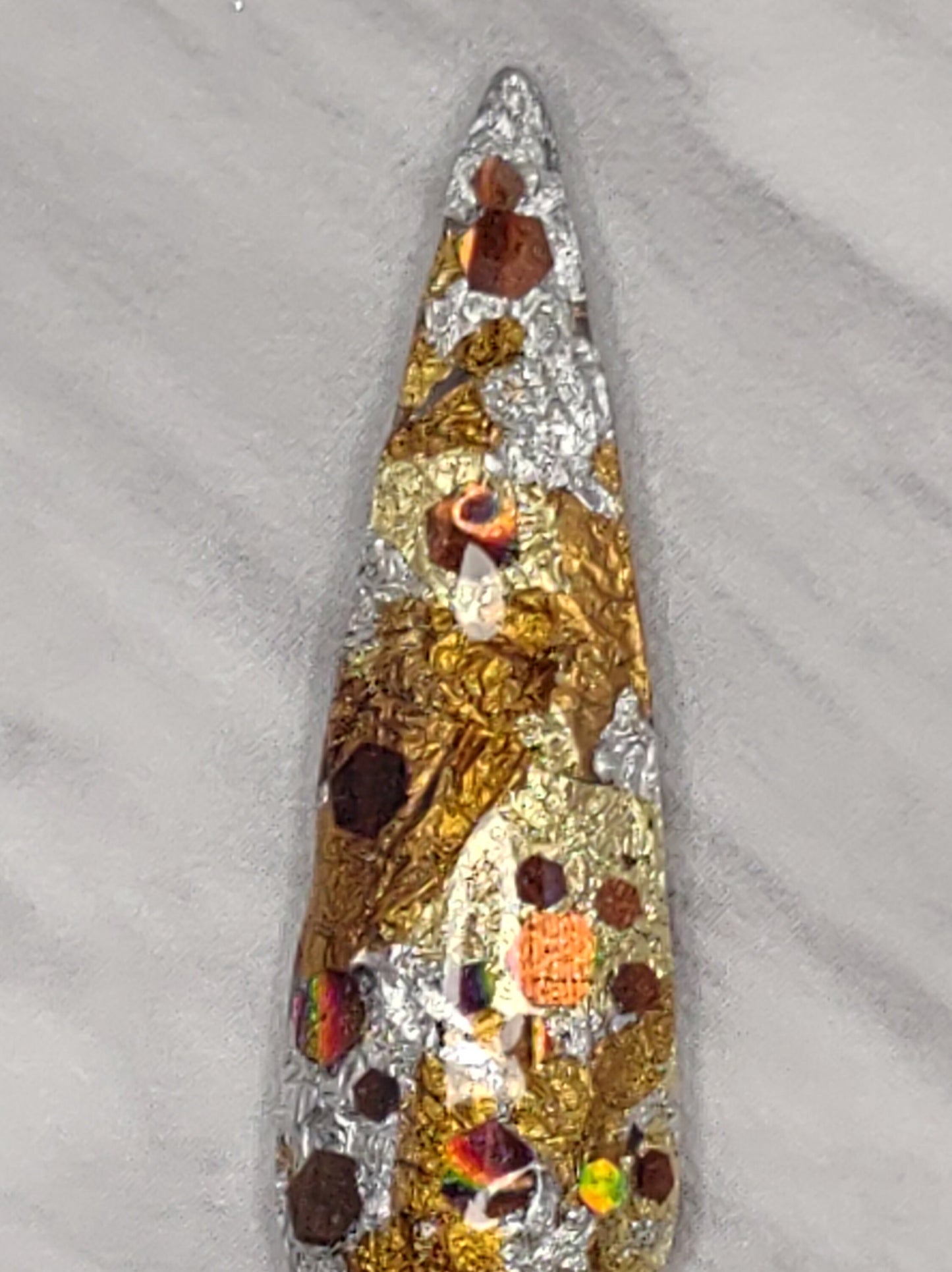 Hot Toddy / Coppery Bronze, Amber, Gold, Silver Metallic-Look Foil Dip / Copper Bronze Holographic Glitters / Acrylic Nail Dip Powder