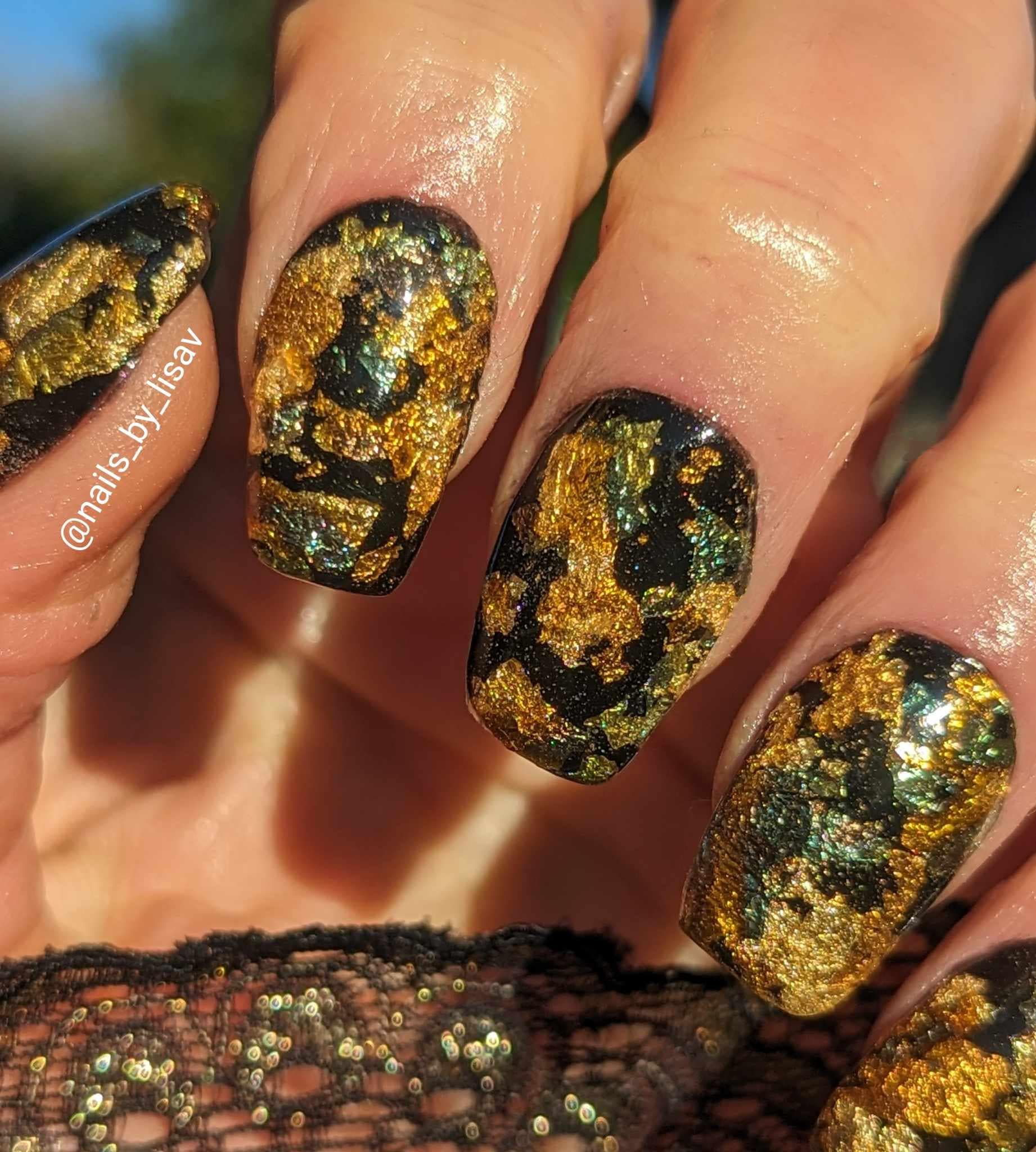 Raven Reflections / Velvety Raven Black Foil Infused Dip / Acrylic Nail Dip Powder