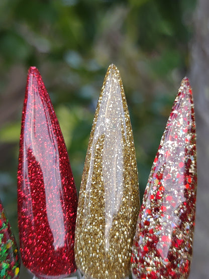 Good as Gold Trio / Candy Apple, Good as Gold, Golden Rubies / Acrylic Nail Dip Powder