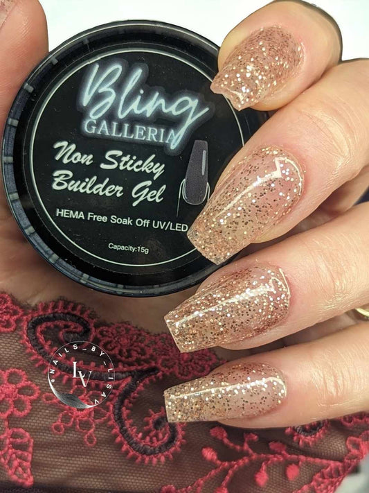 Non-Sticky Builder Gel And Immortal Fantasy Glitter| HEMA, HPMA and TPO Free uv/led | 15ml | Soak Off | Clear | Gel Nails
