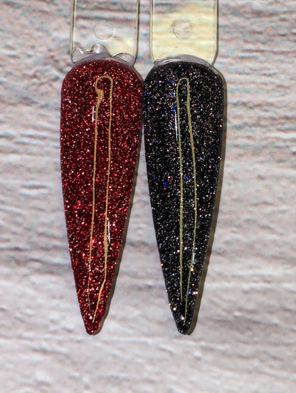 Reflective Black & Red Gels | Midnight Mirage, Retro Radiance | HEMA, HPMA, TPO Free uv/led | 15ml | Soak Off |