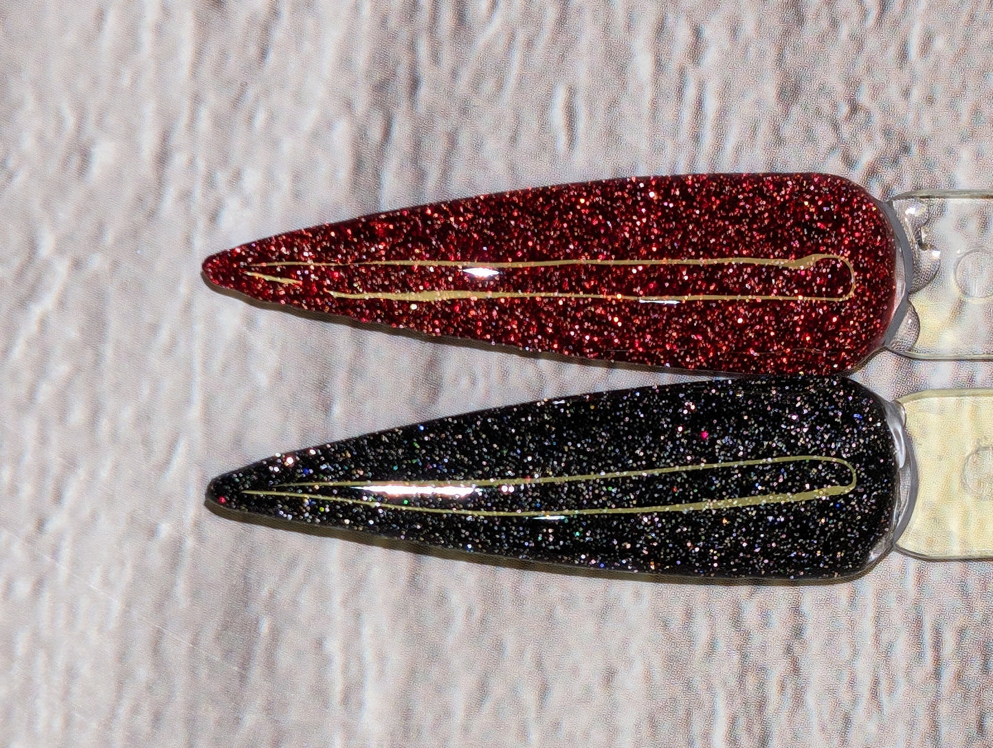 Reflective Black & Red Gels | Midnight Mirage, Retro Radiance | HEMA, HPMA, TPO Free uv/led | 15ml | Soak Off |