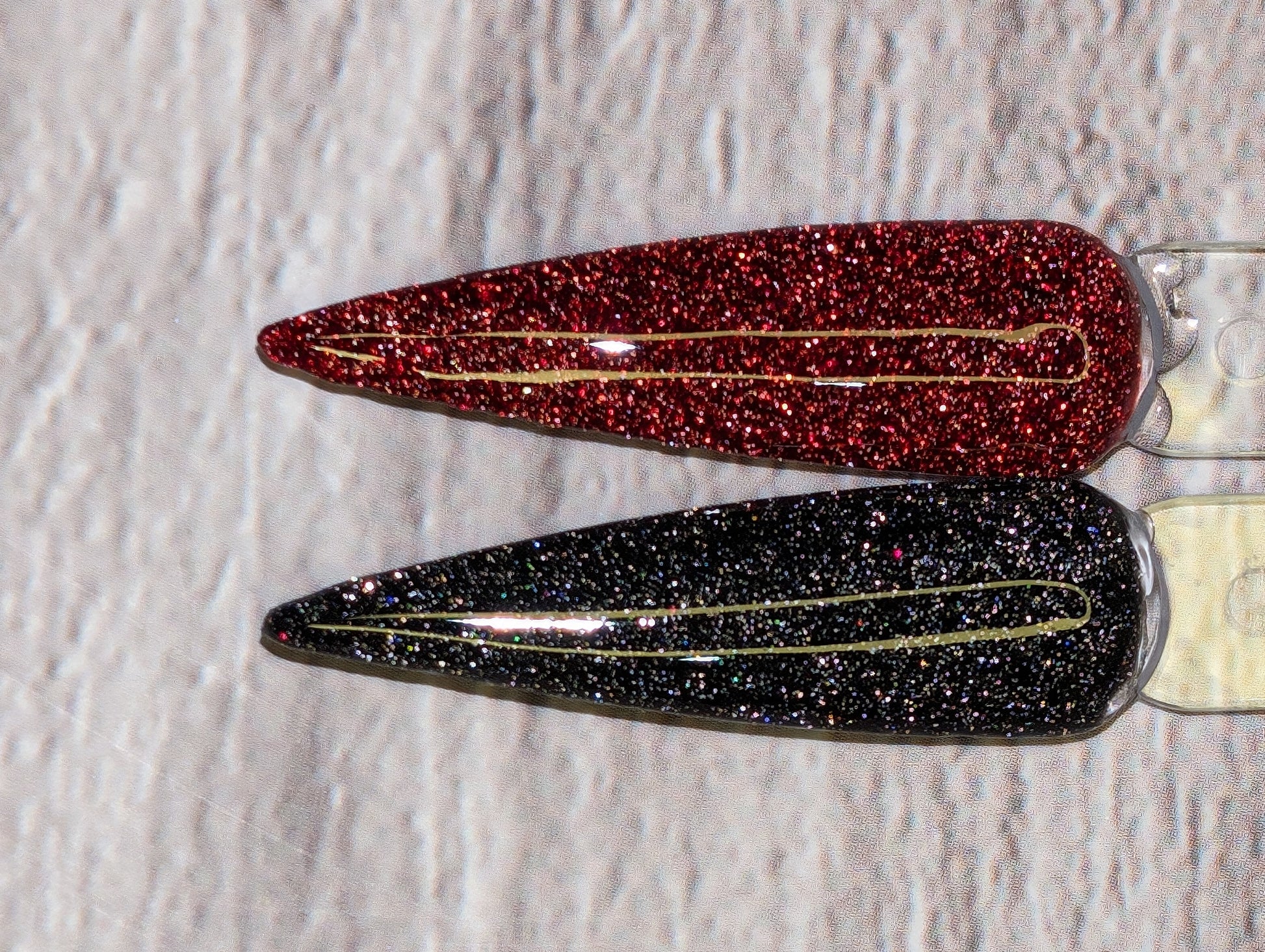 Reflective Black & Red Gels | Midnight Mirage, Retro Radiance | HEMA, HPMA, TPO Free uv/led | 15ml | Soak Off |