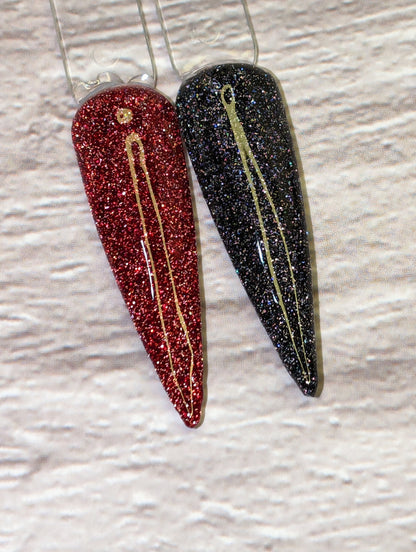 Reflective Black & Red Gels | Midnight Mirage, Retro Radiance | HEMA, HPMA, TPO Free uv/led | 15ml | Soak Off |