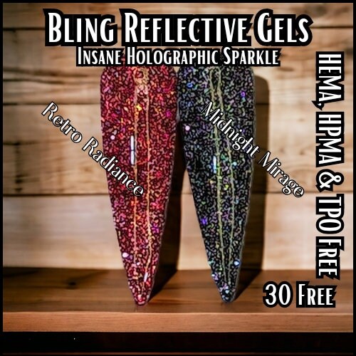 Retro Radiance Reflective Red Gel | Lights up under Flash | HEMA, HPMA, TPO Free uv/led | 15ml | Soak Off |