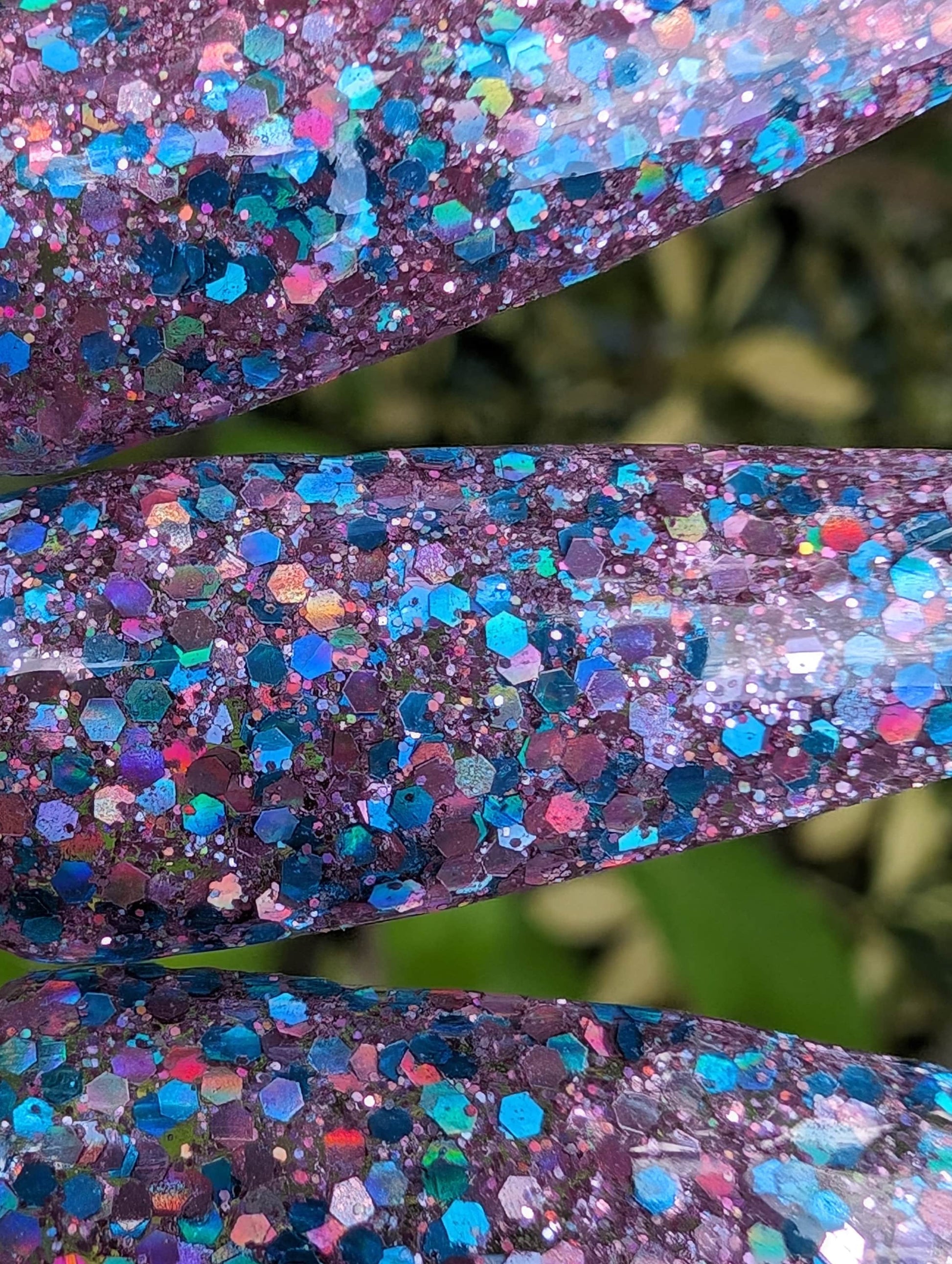 Color My World | Light Blue & Pink Holographic Mid chunky Glitter | Acrylic Nail Dip Powder