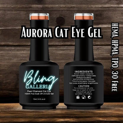 Prism Mani | Cat Eye Aurora Pearl Gel Polish | HEMA, HPMA, TPO, 30 Free uv/led | 15ml Bottle | Soak Off | Gel Nail