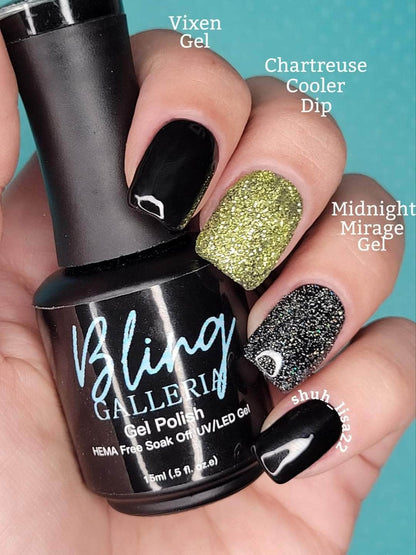 Vixen Classic Black Gel | Nail Art, Lines, Embellishment | One Coat Coverage | Bottle | HEMA, HPMA, TPO Free uv/led | 15ml | Gel Nails