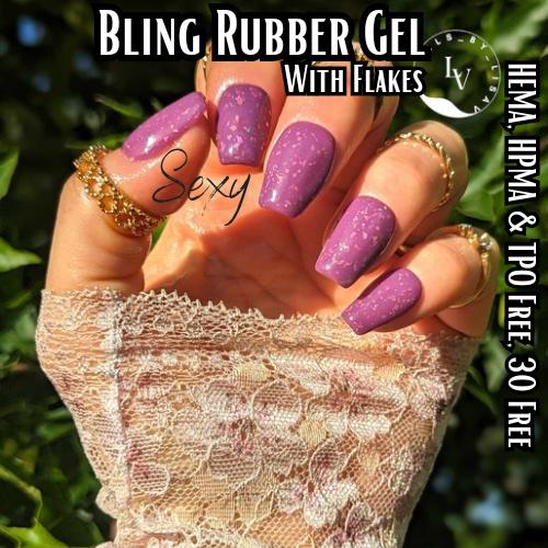 Sexy Rubber Base Gel with Flakes | HEMA, HPMA, TPO, 30 Free uv/led | 15ml | Soak Off |