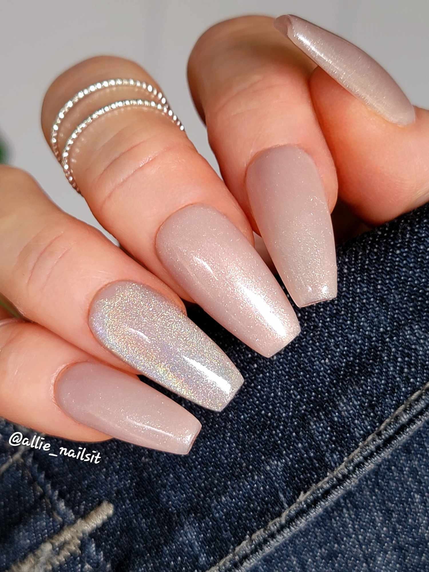 Taupe-Less Beach Shimmer Rubber Gel with Cat Eye Laser Rainbow | HEMA, HPMA, TPO, 30 Free uv/led | 15ml | Gel Nails