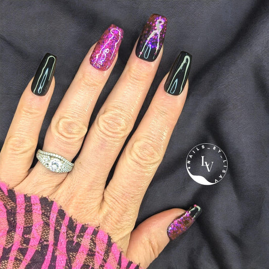 Razzmatazz Glitter Mani Gel Polish | Iridescent | HEMA, HPMA, TPO Free uv/led | 15ml | Soak Off | Gel Nail