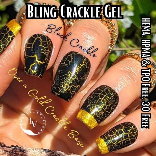 Gold, Silver & White Gel Polish | Holidays | Crackle Base |HEMA, HPMA, TPO Free uv/led | 15ml | Soak Off | Non-Yellowing | Gel Nail