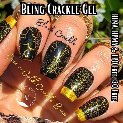 Gold, Silver & White Gel Polish | Holidays | Crackle Base |HEMA, HPMA, TPO Free uv/led | 15ml | Soak Off | Non-Yellowing | Gel Nail
