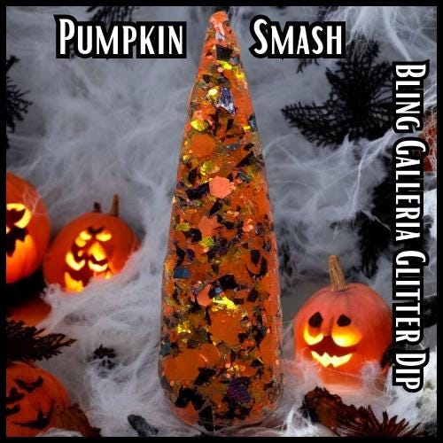 Pumpkin Smash | Orange and Black Glitter and Shard Dip | Halloween | Spooky |
