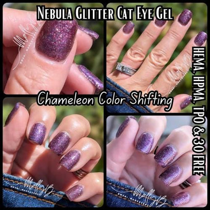 Glitter Cat Eye Gel Polishes