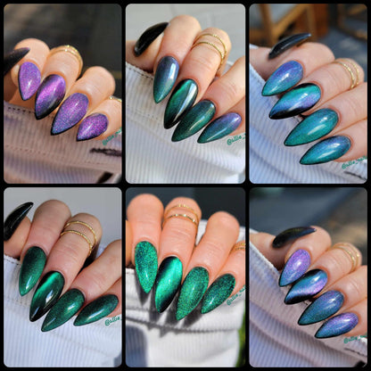 10D Cat Eye Gel Marble Design | Show Off | Tiger Eye | Chameleon Shimmery Cat Eye | HEMA, HPMA, TPO, 30 Free uv/led | 15ml | Gel Nail