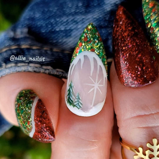Deck The Halls, Ruby Slippers Glitter Gels & Coconut Milk Mani - HEMA, HPMA, TPO Free