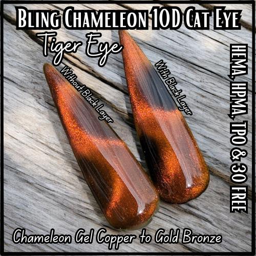 10D Cat Eye Gel Marble Design | Show Off | Tiger Eye | Chameleon Shimmery Cat Eye | HEMA, HPMA, TPO, 30 Free uv/led | 15ml | Gel Nail