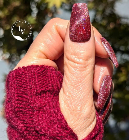 Touch of Sass Glitter Cat Eye Gel Maroon | Burgundy | Red | From Bling's XXX Collection | HEMA HPMA tpo Free uv/led | 15ml